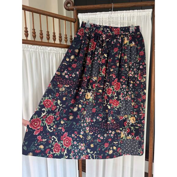 Vintage Floral Patchwork Midi Skirt - Picture 3 of 7